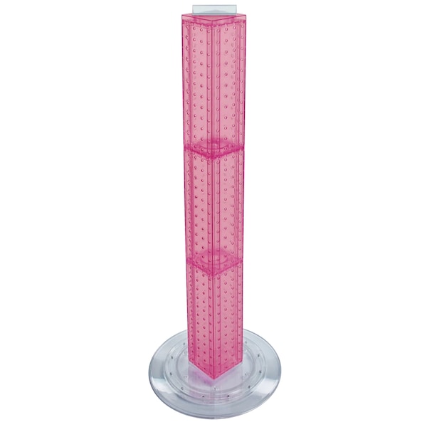 Four-sided 4"W x 36"H Pegboard Tower W/ Revolving 14.5" Base